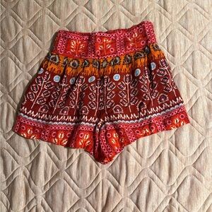 10 Items for $20: Anthropologie Red and Orange High Waist Shorts